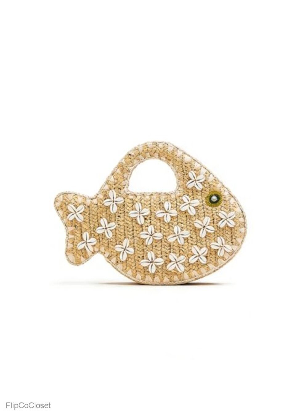 Straw Woven Fish Shaped Clutch Handbag Mini Novelty Tote